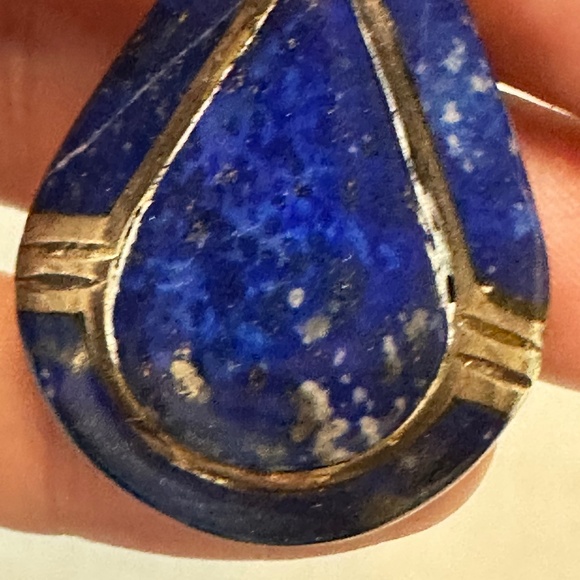 950 Mexican Sterling Silver. Lapis lazuli pendant enhancer bail. Genuine stone. - Picture 8 of 15